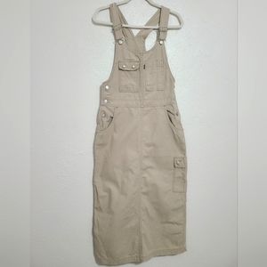 Vintage Y2K Levi’s Two-Horse Label Overall Skirtall Denim Beige  Cotton SMALL